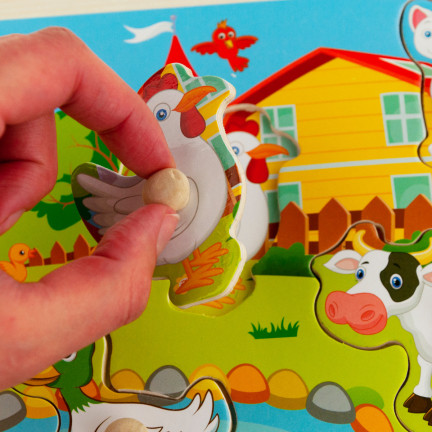 TG67287 PÄDAGOGISCHE BAUERNHOF PUZZLE-BLÖCKE FÜR KLEINKINDER