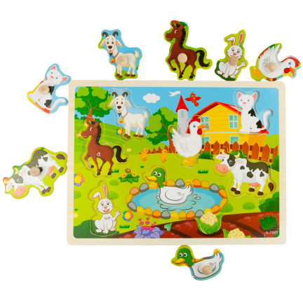 TG67287 PÄDAGOGISCHE BAUERNHOF PUZZLE-BLÖCKE FÜR KLEINKINDER