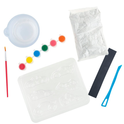 TG67291 MAGNETY NA LEDNICI UDĚLEJ SI SÁM KREATIVNÍ SADA DIY AUTA SÁDROVÉ BARVY
