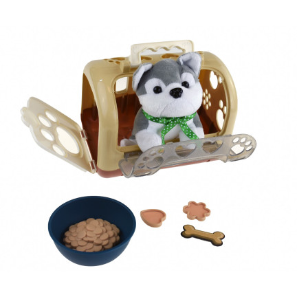 TG67294 HUND + TRÄGER HUNDESCHÜSSEL BÜRSTE WELPE