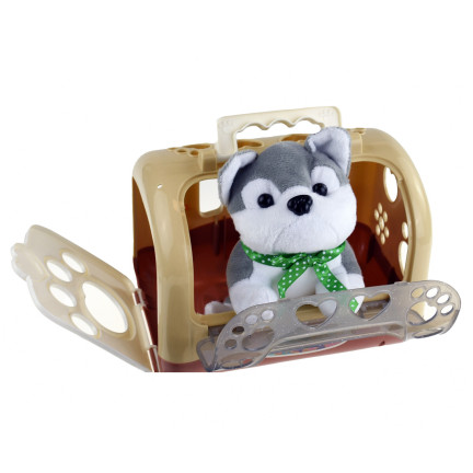 TG67294 HUND + TRÄGER HUNDESCHÜSSEL BÜRSTE WELPE