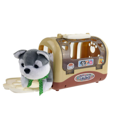 TG67294 HUND + TRÄGER HUNDESCHÜSSEL BÜRSTE WELPE