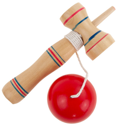 TG67313 KENDAMA DŘEVĚNÁ KLASICKÁ JAPONSKÁ ARKÁDOVÁ HRA NA CHYTÁNÍ MÍČKŮ