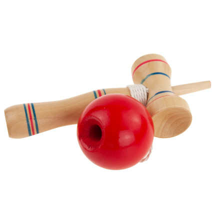 TG67313 KENDAMA DŘEVĚNÁ KLASICKÁ JAPONSKÁ ARKÁDOVÁ HRA NA CHYTÁNÍ MÍČKŮ