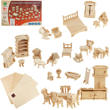 TG67315 Puppenhausmöbel aus Holz 34 Stück