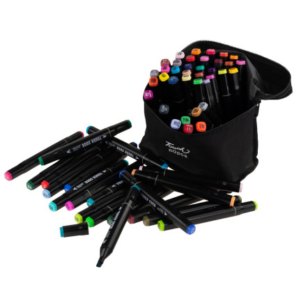 TG67373 ALKOHOL MARKER 60 STÜCK MARKER DOPPELSEITIGE MARKER