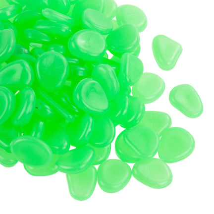 TG67713-3 FLUORESZIERENDE LEUCHTENDE KIESELSTEINE 100 STÜCK GRÜN