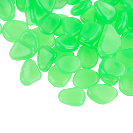 TG67713-3 FLUORESZIERENDE LEUCHTENDE KIESELSTEINE 100 STÜCK GRÜN