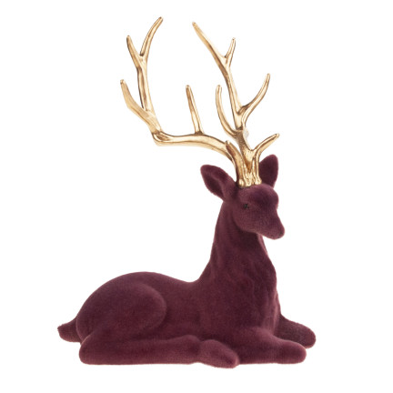 TG68410-10 RENTIER VELOURS DEKORATIVE FIGUR FÜR WEIHNACHTEN DEKORATIONEN GESCHENK