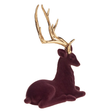 TG68410-10 RENTIER VELOURS DEKORATIVE FIGUR FÜR WEIHNACHTEN DEKORATIONEN GESCHENK