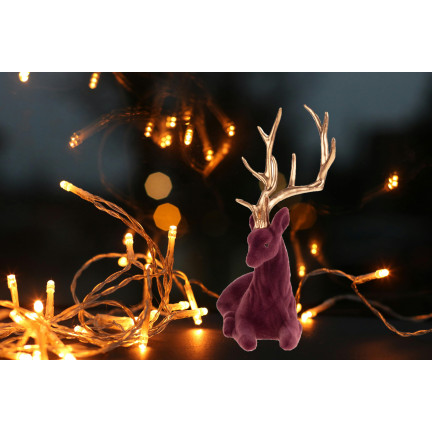 TG68410-10 RENTIER VELOURS DEKORATIVE FIGUR FÜR WEIHNACHTEN DEKORATIONEN GESCHENK