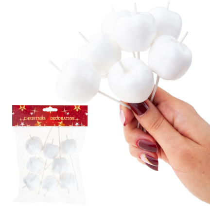 TG69139-1 JABŁUSZKA JABUŁKA NA DRUCIKU PIKU OZDOBNE WIANKI STROIKI 8SZT