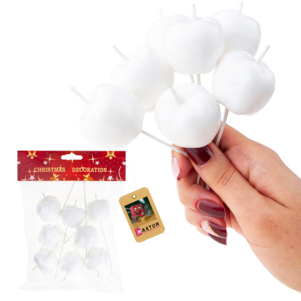 TG69139-1 JABŁUSZKA JABUŁKA NA DRUCIKU PIKU OZDOBNE WIANKI STROIKI 8SZT