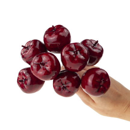 TG69139-4 JABŁUSZKA ZŁOTE JABUŁKA NA DRUCIKU PIKU OZDOBNE WIANKI STROIKI 8 SZT