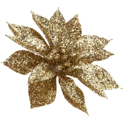 TG69142-3 GOLD BROKAT BLUMEN WEIHNACHTEN DEKORATION SCHILF