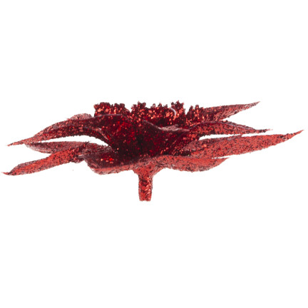 TG69142-4 ROT GLITTER BLUMEN WEIHNACHTEN DEKORATION SCHILF