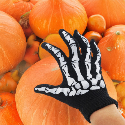 TG70218 HALLOWEENSKÉ RUKAVICE KOSTLIVEC KOSTÝM PŘEVLEK UNIVERZÁLNÍ VELIKOST