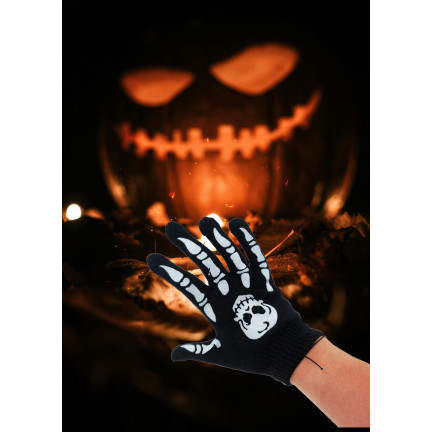 TG70218 HALLOWEEN HANDSCHUHE SKELETT SKELETT KOSTÜM VERKLEIDUNG UNIVERSAL GRÖSSE
