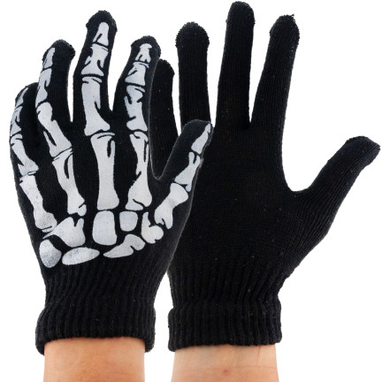 TG70218 HALLOWEENSKÉ RUKAVICE KOSTLIVEC KOSTÝM PŘEVLEK UNIVERZÁLNÍ VELIKOST