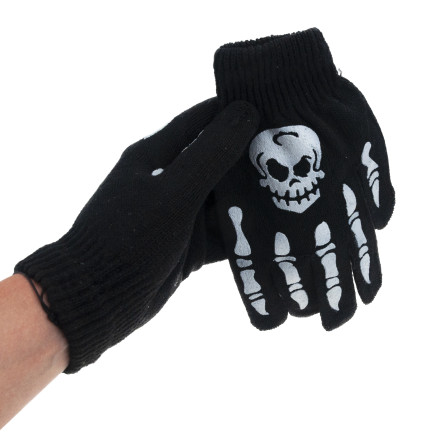 TG70218 HALLOWEEN HANDSCHUHE SKELETT SKELETT KOSTÜM VERKLEIDUNG UNIVERSAL GRÖSSE