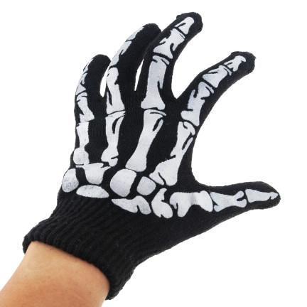 TG70218 HALLOWEENSKÉ RUKAVICE KOSTLIVEC KOSTÝM PŘEVLEK UNIVERZÁLNÍ VELIKOST