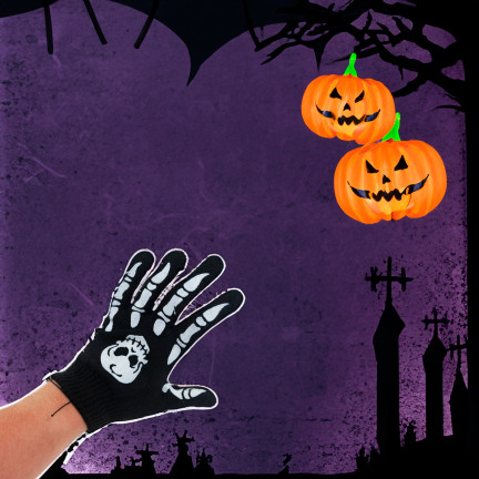 TG70218 HALLOWEEN HANDSCHUHE SKELETT SKELETT KOSTÜM VERKLEIDUNG UNIVERSAL GRÖSSE