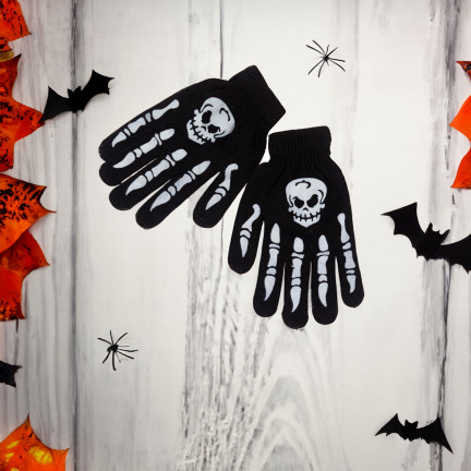 TG70218 HALLOWEEN HANDSCHUHE SKELETT SKELETT KOSTÜM VERKLEIDUNG UNIVERSAL GRÖSSE