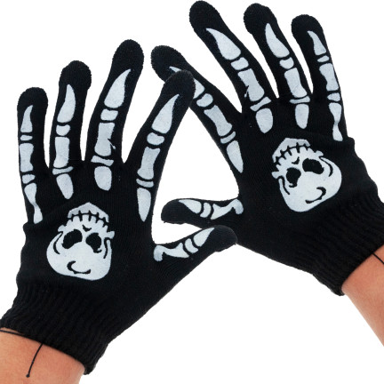 TG70218 HALLOWEEN HANDSCHUHE SKELETT SKELETT KOSTÜM VERKLEIDUNG UNIVERSAL GRÖSSE