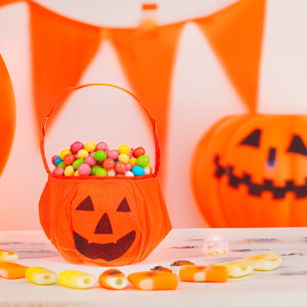 TG70241 DÝŇOVÁ TAŠKA NA SLADKOSTI HALLOWEEN WADERKO LÁTKOVÝ KOŠ NA SLADKOSTI