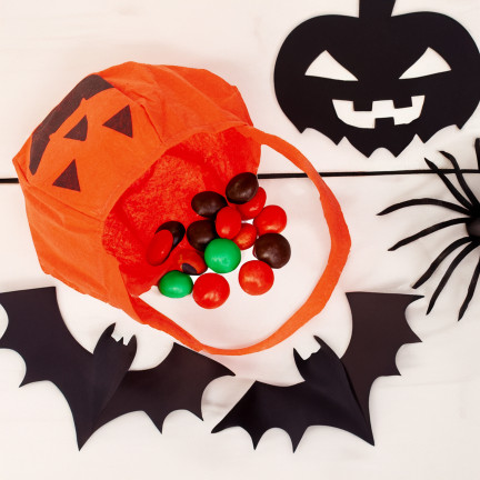 TG70241 DÝŇOVÁ TAŠKA NA SLADKOSTI HALLOWEEN WADERKO LÁTKOVÝ KOŠ NA SLADKOSTI
