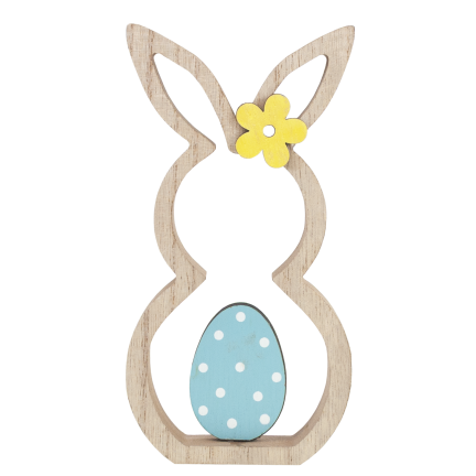 Rabbit figurine, wooden ornament, hare figurine, decorative Easter eggs