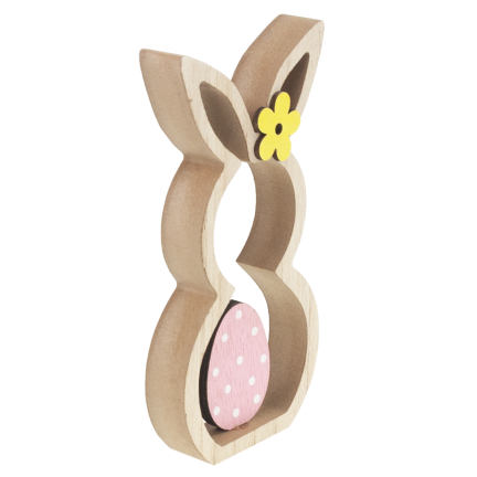 Rabbit figurine, wooden ornament, hare figurine, decorative Easter eggs