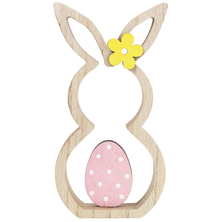 Rabbit figurine, wooden ornament, hare figurine, decorative Easter eggs