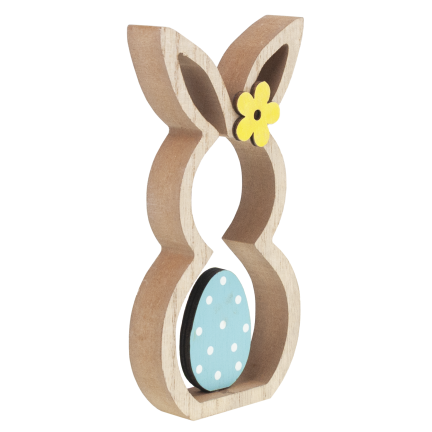 Rabbit figurine, wooden ornament, hare figurine, decorative Easter eggs
