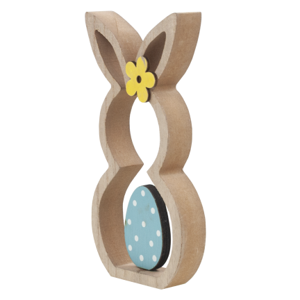 Rabbit figurine, wooden ornament, hare figurine, decorative Easter eggs
