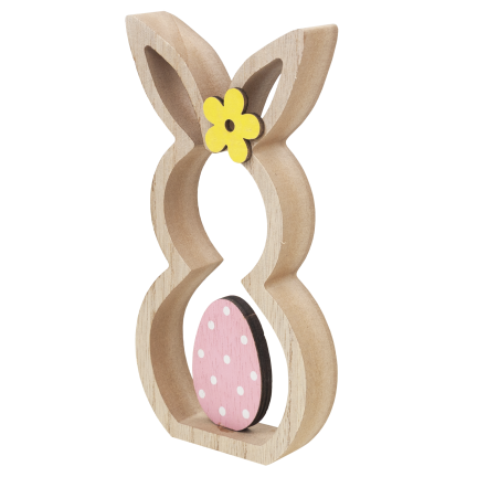 Rabbit figurine, wooden ornament, hare figurine, decorative Easter eggs