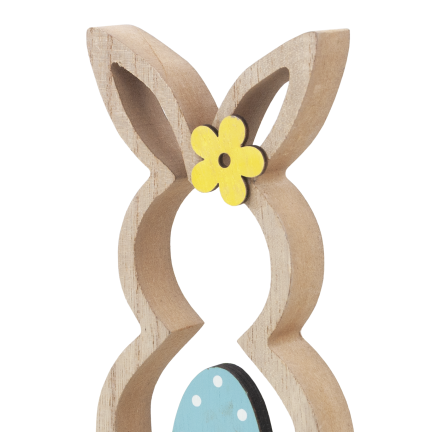 Rabbit figurine, wooden ornament, hare figurine, decorative Easter eggs