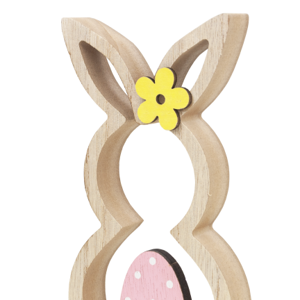 Rabbit figurine, wooden ornament, hare figurine, decorative Easter eggs