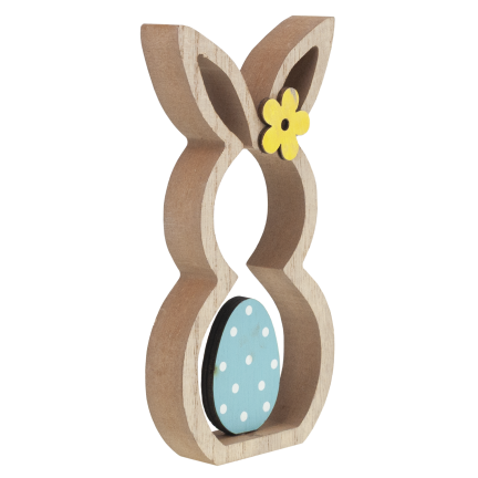 Rabbit figurine, wooden ornament, hare figurine, decorative Easter eggs