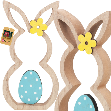 Rabbit figurine, wooden ornament, hare figurine, decorative Easter eggs