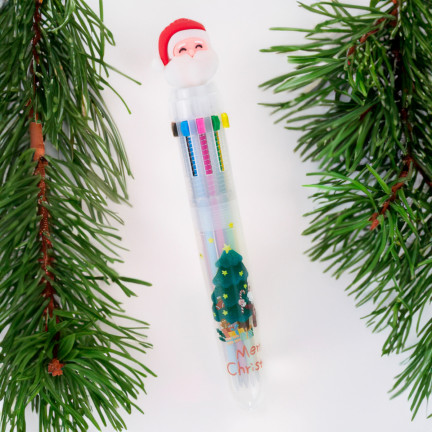 TG70497 SLAVNOSTNÍ PERO SOB SANTA DÁREK VÍCEBAREVNÉ 10V1