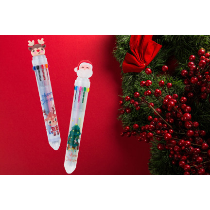 TG70497 SLAVNOSTNÍ PERO SOB SANTA DÁREK VÍCEBAREVNÉ 10V1
