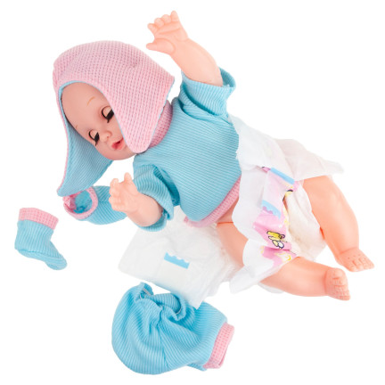 TG71071 PUPPENWIEGE WIEGE PUPPENBETT SET ZUBEHÖR GERÄUSCHE WEINEN