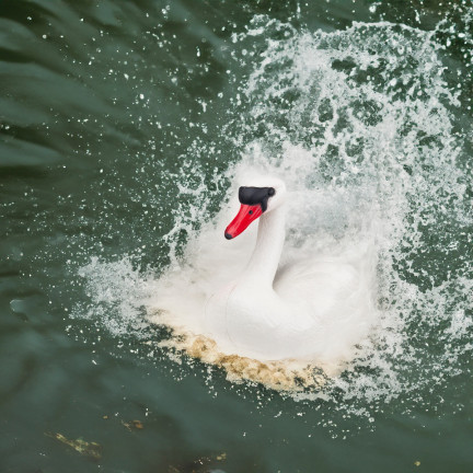 TG71080 SCHWAN KUNSTSTOFF SCHWIMMENDE FIGUR SCHWAN TEICH FIGUR