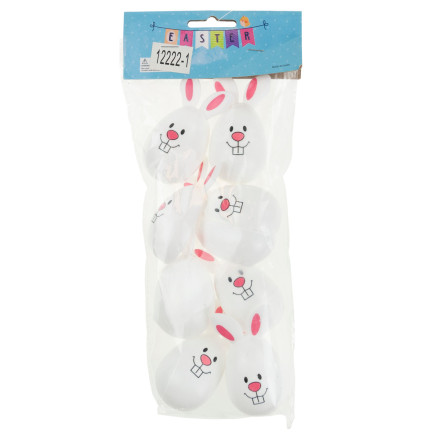 TG71183-1 VELIKONOČNÍ VAJÍČKA ZAJÍČCI S UŠIMA SKLÁDANÉ PLASTOVÉ DEKORATIVNÍ 8KS