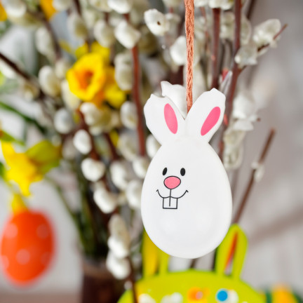 TG71183-1 VELIKONOČNÍ VAJÍČKA ZAJÍČCI S UŠIMA SKLÁDANÉ PLASTOVÉ DEKORATIVNÍ 8KS