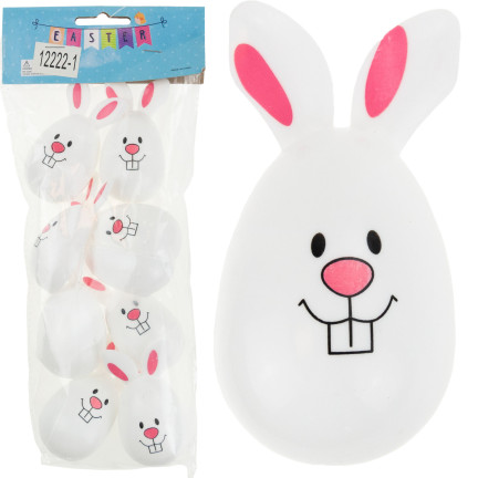 TG71183-1 VELIKONOČNÍ VAJÍČKA ZAJÍČCI S UŠIMA SKLÁDANÉ PLASTOVÉ DEKORATIVNÍ 8KS