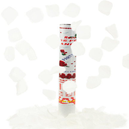 TG71329 KONFETTI ROSE BLÜTENBLÄTTER WEISS SCHIESSEN ROHR FÜR HOCHZEIT ENGAGEMENT VALENTINSTAG HOCHZEIT