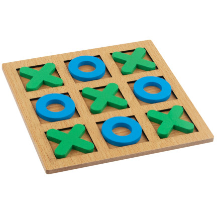 TG71381 Wooden Tic-Tac-Toe Game for Kids: Educational Logic Travel Game