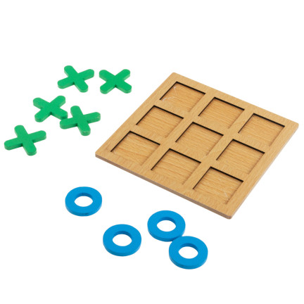 TG71381 Wooden Tic-Tac-Toe Game for Kids: Educational Logic Travel Game